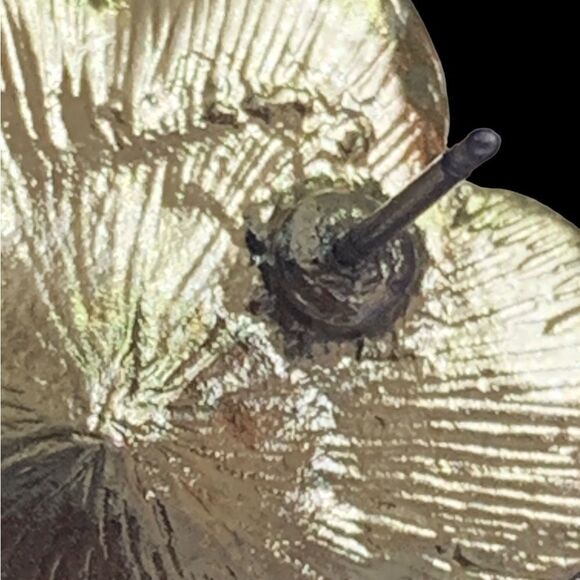 Vintage white enamel modernist flower crystal pierced earrings - Picture 5 of 5